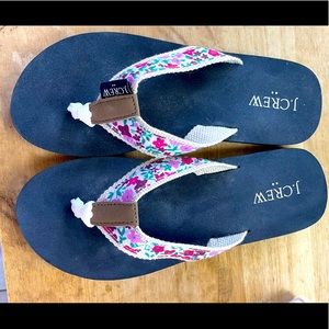 JCREW floral flip flops